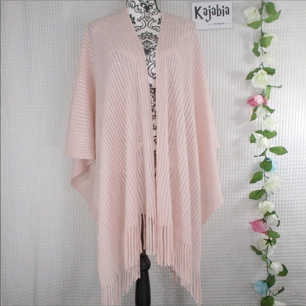 SOLID KNIT Ruana Rush Blush Color NWT One size